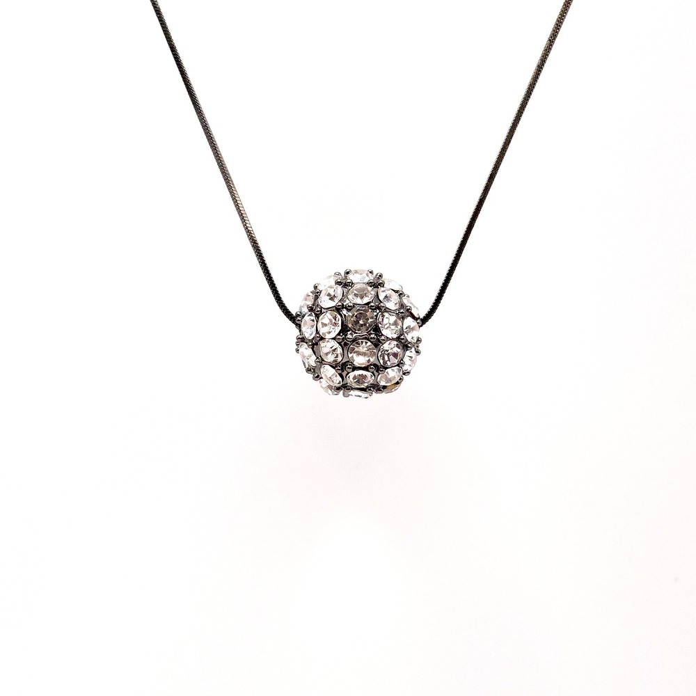 Gunmetal‎ Fireball Rhinestone Necklace